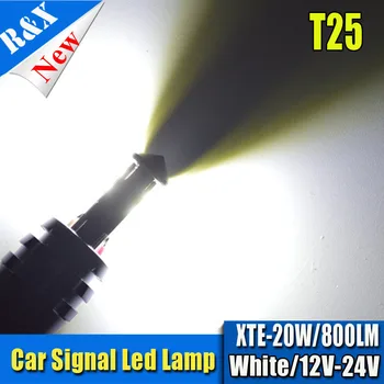 2vnt Led automobilio lemputė 20W 7443 7440 3156 3157 CANBUS Xenon Baltojo Gintaro Raudona W21/ Didelės galios XBD Žetonų lempos šviesos šaltinis automobilių stovėjimo aikštelė