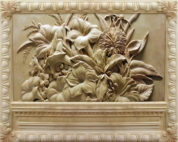 Beibehang 3D Foto Tapetai Europos Gėlių Paramos Freskomis Miegamojo Kambarį, TV Foną sienos dokumentų namų dekoro