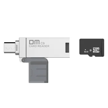 DM OTG Kortelių Skaitytuvas CR009 Micro SD/TF Multi Atminties Kortelių Skaitytuvą už Andriods išmanųjį telefoną su 