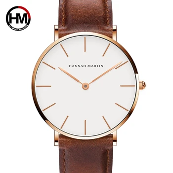 2018 naujas HM prekės Kvarco žiūrėti mėgėjams pora atsitiktinis verslo Vandeniui paprasta laikrodžių mados nukentėjo spalvos odinis dirželis CB01