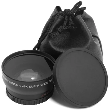62mm 0.45 X Super Macro Plataus Kampo Fisheye Makro fotografija Objektyvas Canon NIKON Sony 