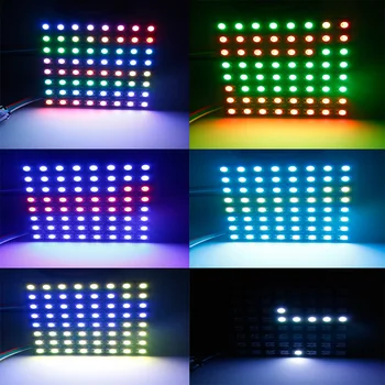 Matricos 8*8 Taškų 64 Pikselių WS2812B WS2812 Skaitmeninis Lanksti LED Panel Atskirai Adresuojamo 5050 RGB Full Svajonių Spalva DC5V