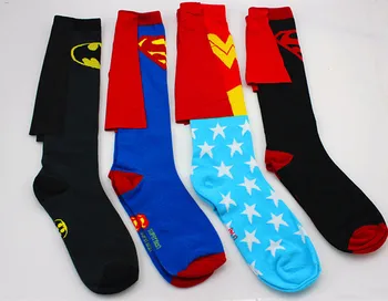 Naujas Animacijos Kojinės Super Moteris Betmenas, Supermenas Modelio Kojinės Asmenybės Apsiaustu, Apdailos Vyrų ir moterų Laukinių Atsitiktinis kojinės