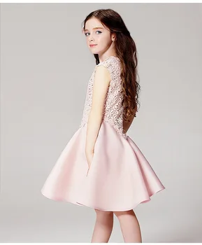 2018 m. vasaros naujas mados gėlių mergaitė princesė nėrinių suknelė be rankovių apvalios kaklo kūdikių, mergaičių drabužiai suknelė nemokamas pristatymas
