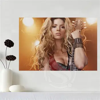 Custom drobės plakatus Shakira Apdailos plakatas audinys audinys sienos plakatas spausdinimo Šilko Audinys Spausdinti SQ0527-099
