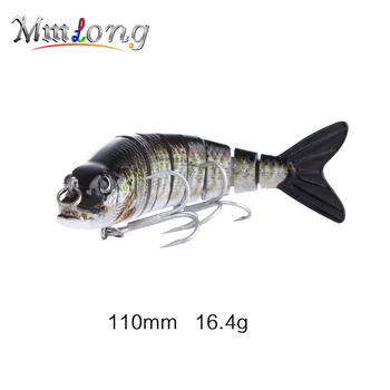 Mmlong 11cm VMC Dirbtinis Žvejybos Masalas Swimbait ML15D 16.4 g Tikroviška Žvejybos Crankbait 8 Segmento Sunku Žuvų nepastovi žmogus Jaukų Pesca