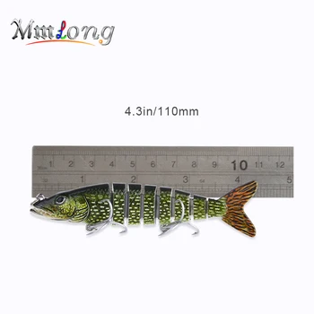 Mmlong 11cm VMC Dirbtinis Žvejybos Masalas Swimbait ML15D 16.4 g Tikroviška Žvejybos Crankbait 8 Segmento Sunku Žuvų nepastovi žmogus Jaukų Pesca