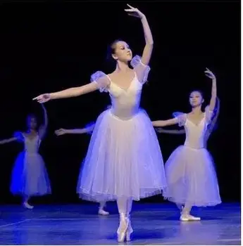 Naujas suaugusiųjų baleto šokių suknelė balta skraiste tutu suknelė 