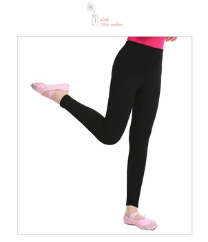 2017 Naujų Vaikų Baleto Kulkšnies ilgio Antblauzdžiai Aukštos Elastinga Šokių Fitneso Kelnės Kvėpuojantis Mergaitė Juodos Medvilnės Gimnastika Kelnės