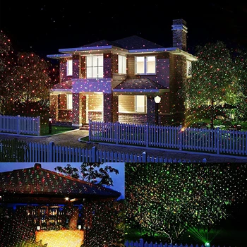 Kraštovaizdžio Lazerio Šviesa Raudona ir Žalia Kalėdų Šviesos Putojantis Žvaigždėtas Dangus Lazerinio Projektoriaus Lempa su Nuotolinio Valdymo Helovinas