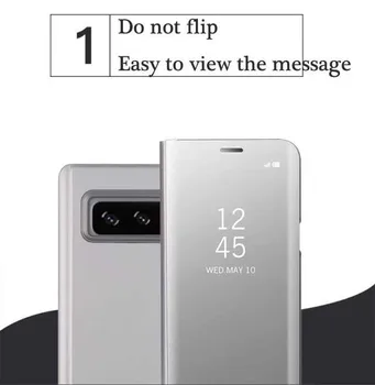 Prabangus Veidrodis, Flip Phone Cover For Samsung Galaxy Note 8, Atveju S8 S8Plus Clear View 