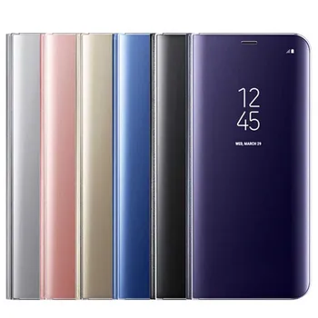 Prabangus Veidrodis, Flip Phone Cover For Samsung Galaxy Note 8, Atveju S8 S8Plus Clear View 