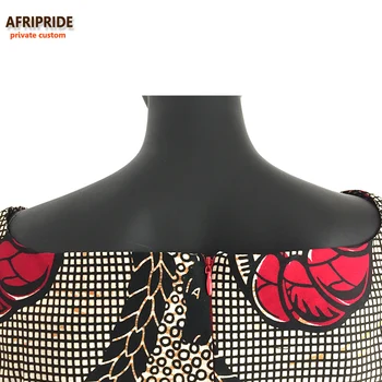 2017 m. rudenį ilgai afrikos suknelė moterims AFRIPRIDE privačių užsakymą kulkšnies rankovių ilgis plisuotos suknelė batikos medvilnės A722575