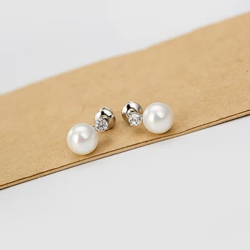 LUOTEEMI Madinga Paprastos Konstrukcijos White Sea Shell Perlų Imitacija Auskarų Mados Moterų Papuošalai Elegantiškas OLIS Stiliaus mažo Dydžio