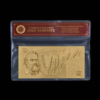 Paauksuoti banknotų dovana Senas AUD2 Svarų Normalus aukso folijos lapų, padengtą monetų kolekciją ir pristatyti