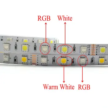 LED Juosta 5050 RGBW Vandeniui IP67/IP65 DC12V Lanksti LED Šviesos RGB + Balta / Šiltai Balta 60 LED/m 5m/daug.