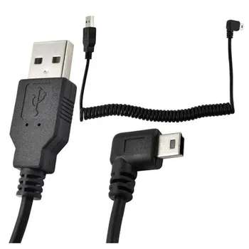 LBSC 5Ft Spirale Susukti MINI USB 5Pin 5P stačiu kampu Male į USB 2.0 A male plug Kabelio