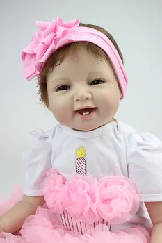 55cm Kūdikis Miega Silikono Lėlės Reborn Lėlė Mergaitė Berniukas Dušo Žaislai Ankstyvojo Ugdymo Lėlės Pink Princess Gimtadienio Dovana vaiko Žaislai