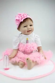 55cm Kūdikis Miega Silikono Lėlės Reborn Lėlė Mergaitė Berniukas Dušo Žaislai Ankstyvojo Ugdymo Lėlės Pink Princess Gimtadienio Dovana vaiko Žaislai