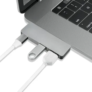 FREEGENE Aliuminio USB Tipo C Hub USB 3.0 6 1 C Tipo USB Hub TF/SD Kortelių Skaitytuvas, 3 USB 3.0 Prievadai, Macbook Pro 13