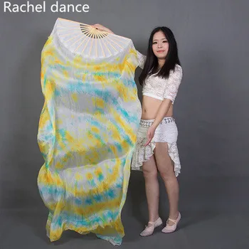 Didmeninė pilvo šokio priedai spalvų šilko pilvo šokių ventiliatorius mergaičių šokio gerbėjas moterų veiklos pilvo šokio rekvizitai ventiliatorius pora