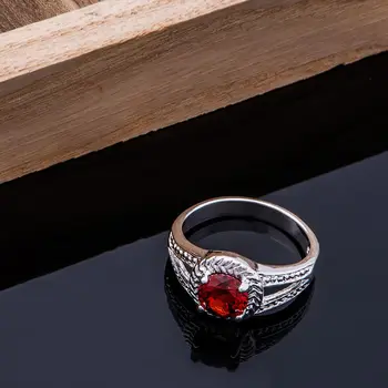 Apskrito raudonas akmuo Didmeninė sidabro padengtą 925 žiedo Mados juvelyriniai Sidabro Žiedas XBQMMGKD