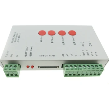 T-1000S LED Pikselių Valdytojas LPD6803 WS2801 WS2811 RGB Full DC5V-24V su SD Kortele.