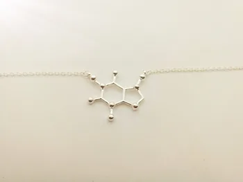 1PCS - Mados Serotonino Kofeino Molekulės Apyrankę Biochemijos Struktūra Apyrankės Elementas Clavicle Apyrankės