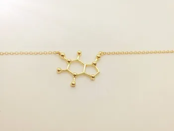 1PCS - Mados Serotonino Kofeino Molekulės Apyrankę Biochemijos Struktūra Apyrankės Elementas Clavicle Apyrankės