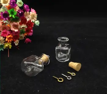20sets/daug mišrios formos, norinčių kamščiamedžio kamščiu miniatiūriniai stiklo butelis, aišku, tuščias mėginio stiklainius nemokamai sidabras/bronza/aukso eyehook