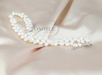 YouNoble Originali gėlavandenių perlų karoliai, pakabukas,nekilnojamojo vestuvių perlų karoliai moterų mama gimtadienio sukaktį-geriausia dovana