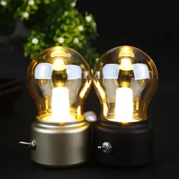 2018 Naujųjų Metų Led lemputė Klasikinio pučia stalo lempos apdailos šviesos Retro USB Įkrovimo Naktį Šviesos Stalas Stalo LED Lempos