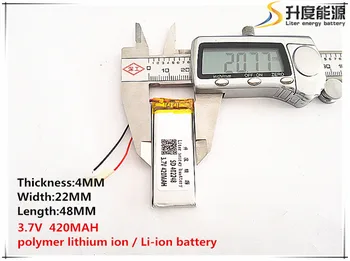 1pcs [SD], 3,7 V,420mAH,[402248] Polimeras ličio jonų / Li-ion baterija ŽAISLŲ,CENTRINIS BANKAS,GPS,mp3,mp4,mobilųjį telefoną,garsiakalbis