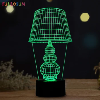 Creative 3D LED Apšvietimas, LED Stalo Lempa su Palieskite Mygtuką 3D Lempa, kaip Namų Meno Apdaila Žibintai