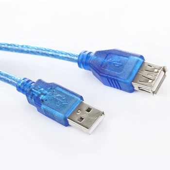 USB 2.0 Kabelis 0.3 M 1,5 M 3M 5M Vyrų/Moterų Skaidrus, Mėlynas Universalus USB Laidą Įkrovimo Duomenų adapteris Keitiklis