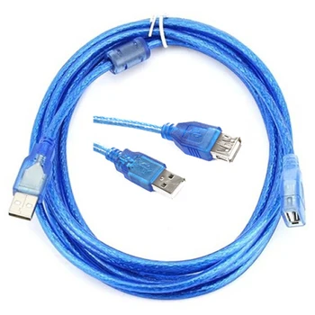 USB 2.0 Kabelis 0.3 M 1,5 M 3M 5M Vyrų/Moterų Skaidrus, Mėlynas Universalus USB Laidą Įkrovimo Duomenų adapteris Keitiklis