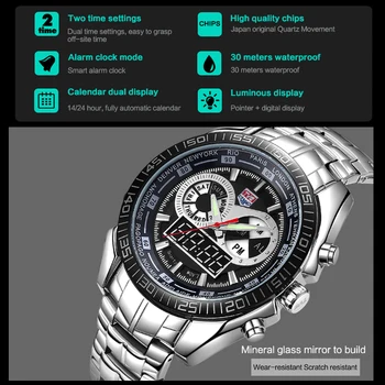 Sporto Laikrodžiai karšto parduoti Prekės TVG vyriški Laikrodžiai Skaitmeninis LED Kariniai Laikrodžiai, Nerūdijančio Plieno Žiūrėti Vyrų Laikrodis Relogio Masculino