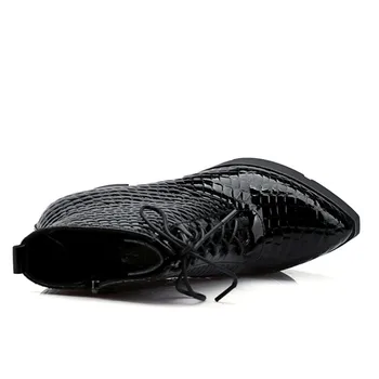 ASUMER aukštos kokybės visiškai natūralios odos batus, su nėrinių pointd toe platforma rudens žiemos jojimo batai ponios trumpas batai