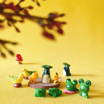2 vnt Totoro su lotus lapų/doll house/miniatiūra mielas mielas/pasakos sodo gnome/samanų terariumai, dekoras/amatai/bonsai/diy prekes