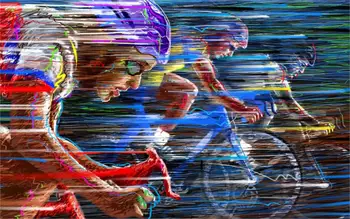 Sporto dviračių lenktynėse greičiu spalva dviračių skaitmeninius meno kūrinius, vektorines kambarį namo sienos meno dekoro medžio rėmo audinio plakatai EX511