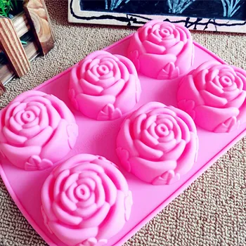 Muilas priėmimo 6 rožės silikono torto formos Ledų desertas želė formos muilo produktų gamybos pelėsių nemokamas pristatymas
