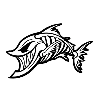15.8 cm*10.1 cm Piranha Žuvų Automobilių Stiliaus Vinilo Lipdukai, Lipdukai, Dekoras Juoda/Sidabrinė S3-6234