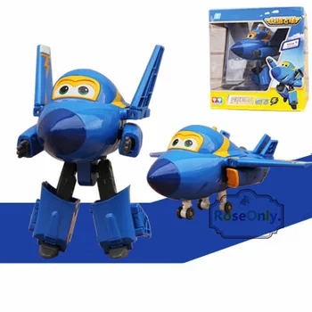 2016 Naujas 15CM Super Sparnus Žaislai Mini Lėktuvų Transformacijos robotas Lėktuvo Robotas Jett svaigsta galva, figūrėlių, Žaislai, Kalėdų dovana