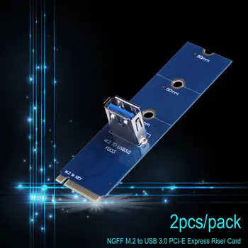 2vnt NGFF M. 2 USB 3.0 Kortelės Adapterį M2 USB3.0 Kortelę PCIe PCI-E Riser Card for Bitcoin Litecoin Kasybos miner