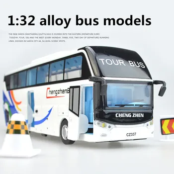 1:32 lydinio autobusų modelių,traukite atgal ir mirksi & muzikos,Didelių turistinių autobusų,metalo diecasts,žaislinės transporto priemonės,nemokamas pristatymas