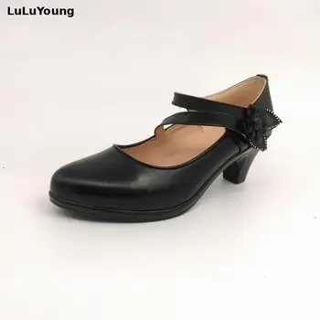 Natūralios odos batai moterims, batai, kalnų krištolas OLIS PATOGUS black darbo batai sy-780