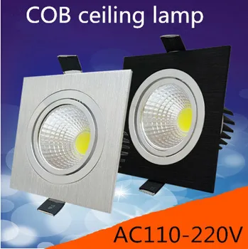 Nemokamas pristatymas 1PCS didelės galios aliuminio led, cob pritemdomi lubų šviesos AC110V-7W 230V 12W 9w aikštėje cob led downlight(CE&ROHS)