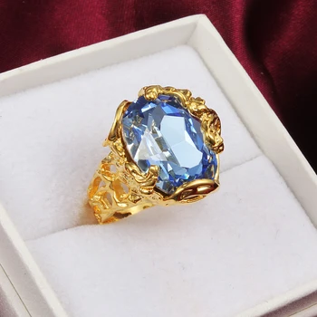 Nauja siunta dideli Žiedai cz mėlynas Žiedas šalis, vestuviniai žiedai, bižuterijos Europos ir Amerikos stiliaus lašas nemokamas pristatymas