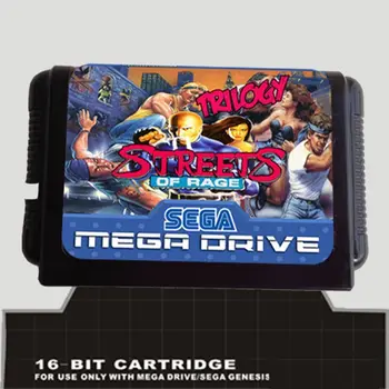 Gatvėse Pyktis Trilogija 16 bitų MD Žaidimo Kortelės Sega Mega Drive Genesis