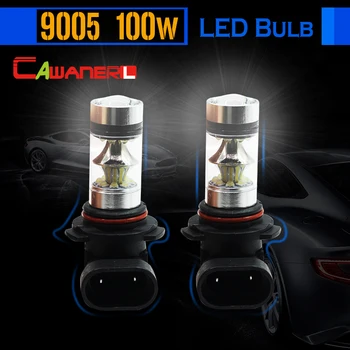 Cawanerl 2 x 9005 HB3 H10 100W Auto LED Lemputė Lempos 2200LM Balta 6000K Automobilių Šviesos Rūko Šviesos važiavimui Dieną DRL Žibintų artimąsias